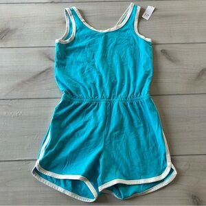 NWT GAP Kids Blue Tank Romper with White Trim & Back Cutout